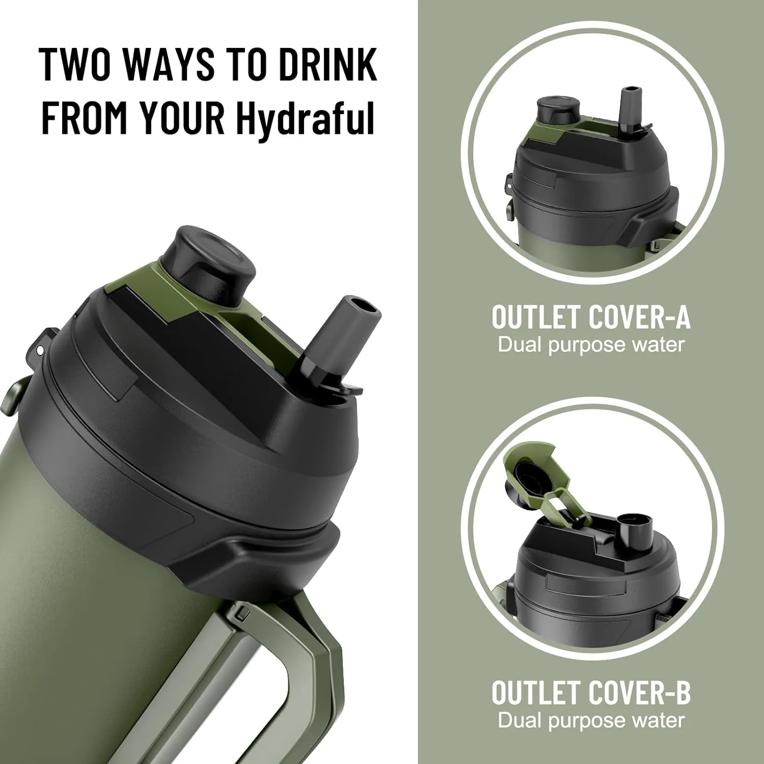 1 gallon water jug, 128 oz Large Insulated Stainless Steel Sports Water Jug, Large Triple Wall Vacuum Insulation Water Bottle-Keeps Cold up to 48 Hrs-Sweat Proof, for Gym, Hiking & Camping