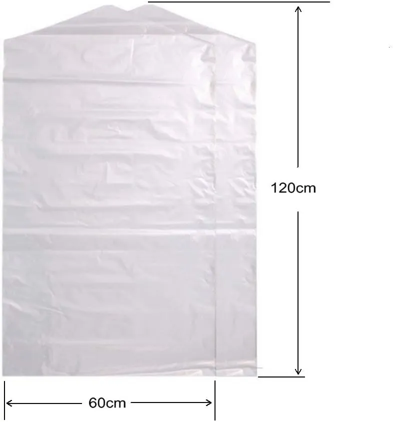100 Pack Garment Bag Transparent Clothing Dust Cover Dustproof Hanging Clothes Suit Dress Jacket Cover for Dry Cleaner Home Storage Travel Clothes Storage Closet 23.6 x 47.2 inches