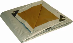 10x15 Multi-Purpose Silver/Brown Heavy Duty DRY TOP Poly Tarp (10'x15')