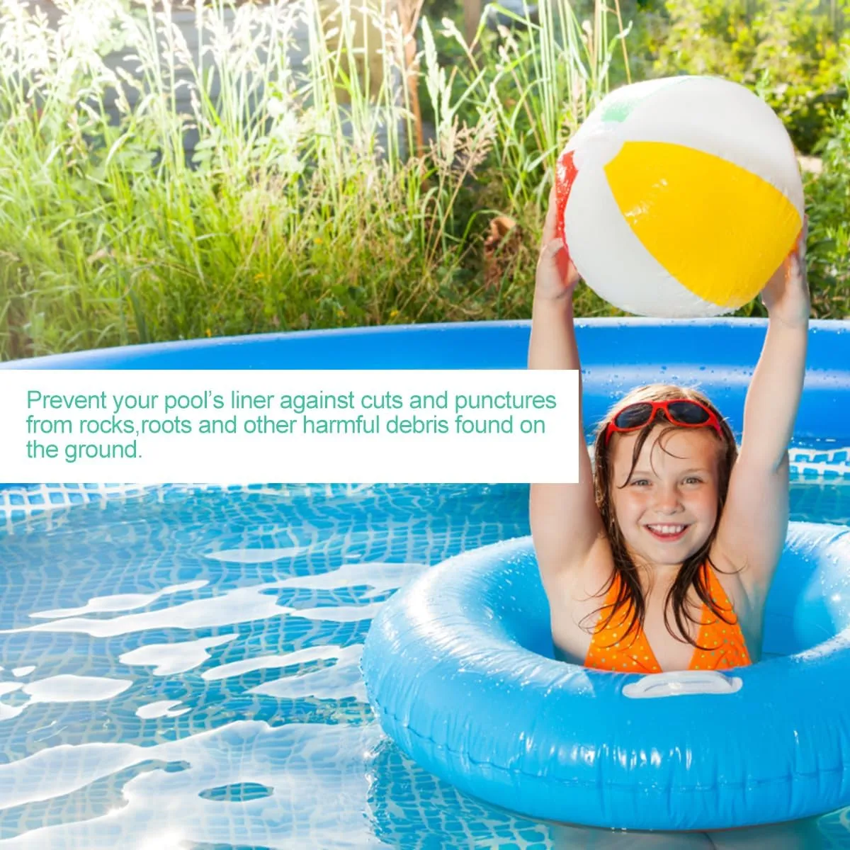 12 Ft Swimming Pool Ground Cloth, Round Pool Liner Pad Pool Ground Mat for Above Ground Swimming Pools Heavy Duty Pool Ground Mat Protector Pad Pool Tarp