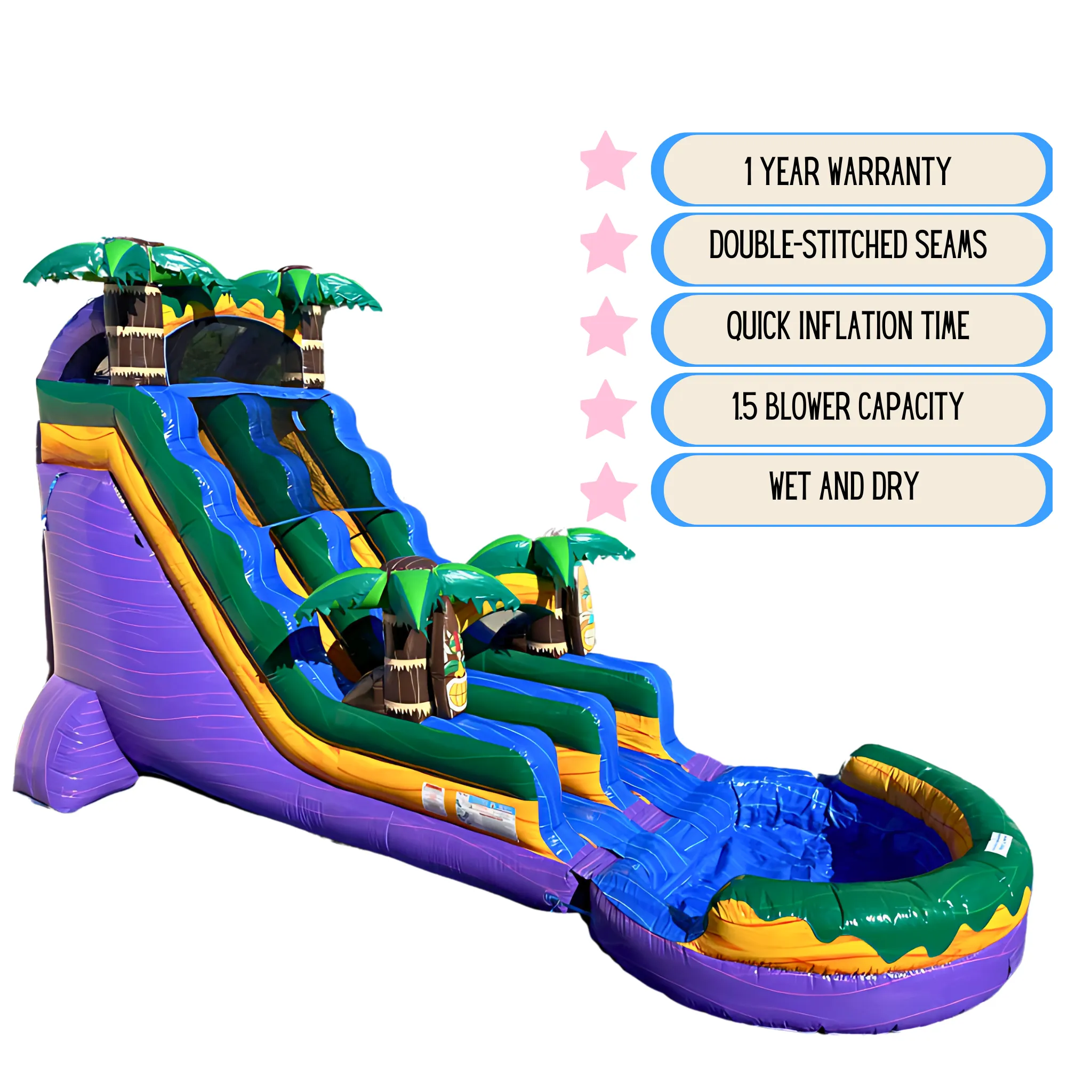 18' Violet Vortex Wet/Dry Slide