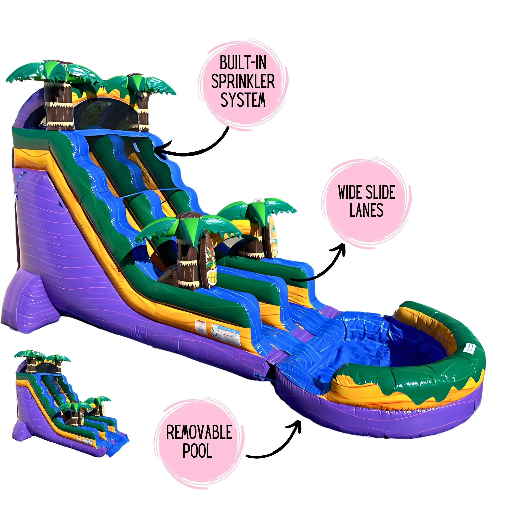 18' Violet Vortex Wet/Dry Slide