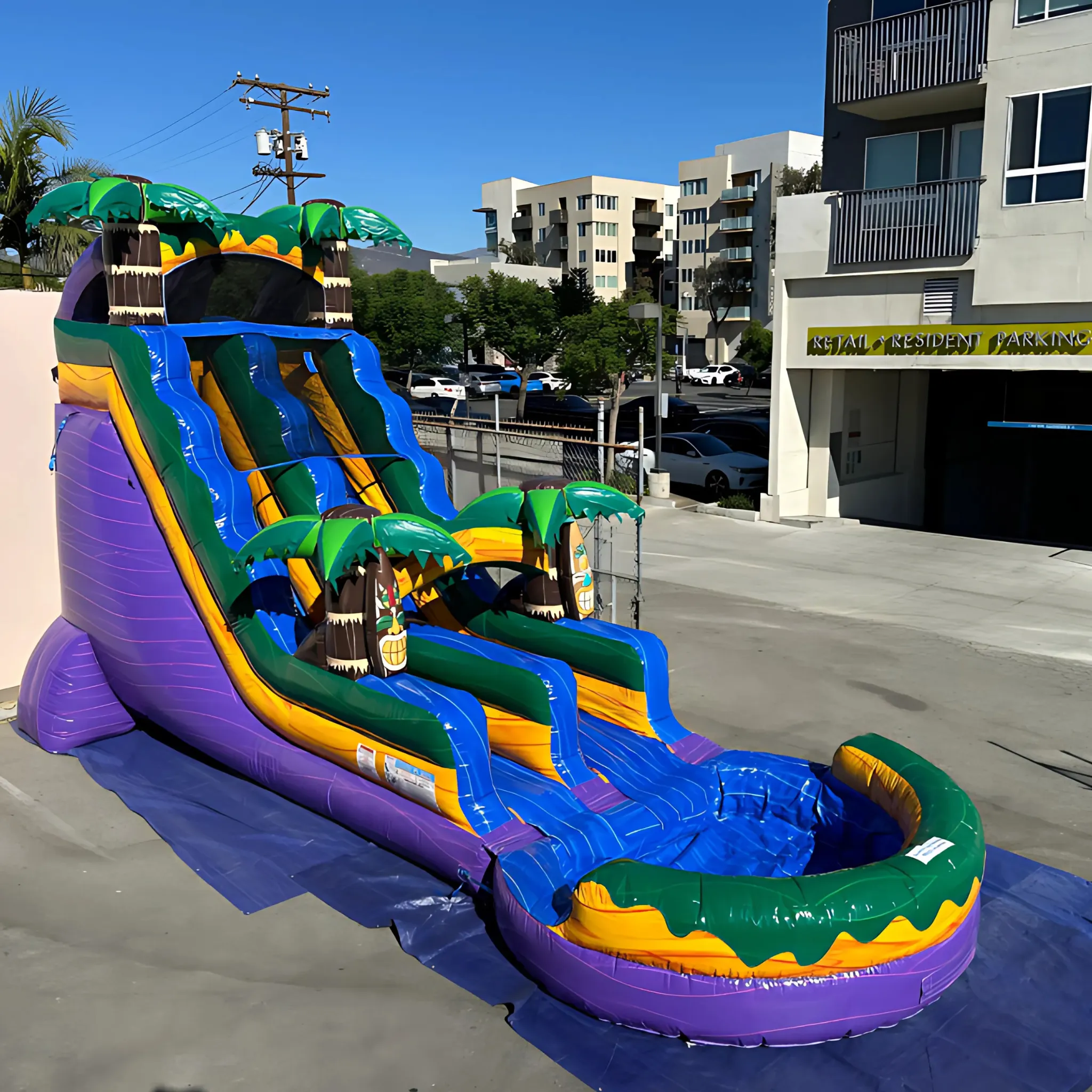 18' Violet Vortex Wet/Dry Slide