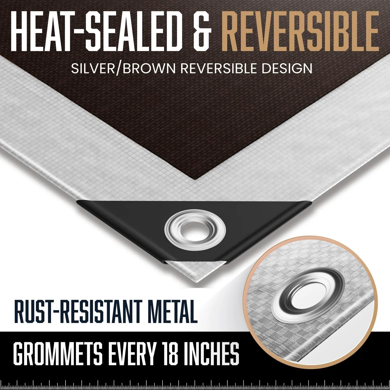 (2 Pack) 6x8 Heavy Duty Tarp, Waterproof Plastic Poly 10 Mil Thick Tarpaulin with Metal Grommets Every 18 Inches - for Roof, Camping, Outdoor, Patio. Rain or Sun (Reversible and Silver)
