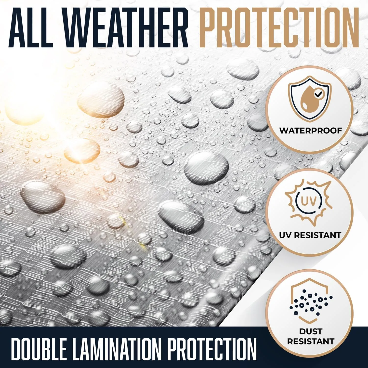 (2 Pack) 6x8 Heavy Duty Tarp, Waterproof Plastic Poly 10 Mil Thick Tarpaulin with Metal Grommets Every 18 Inches - for Roof, Camping, Outdoor, Patio. Rain or Sun (Reversible and Silver)