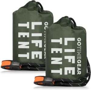 2-Person Mylar Emergency Shelter Tube Tent with Paracord