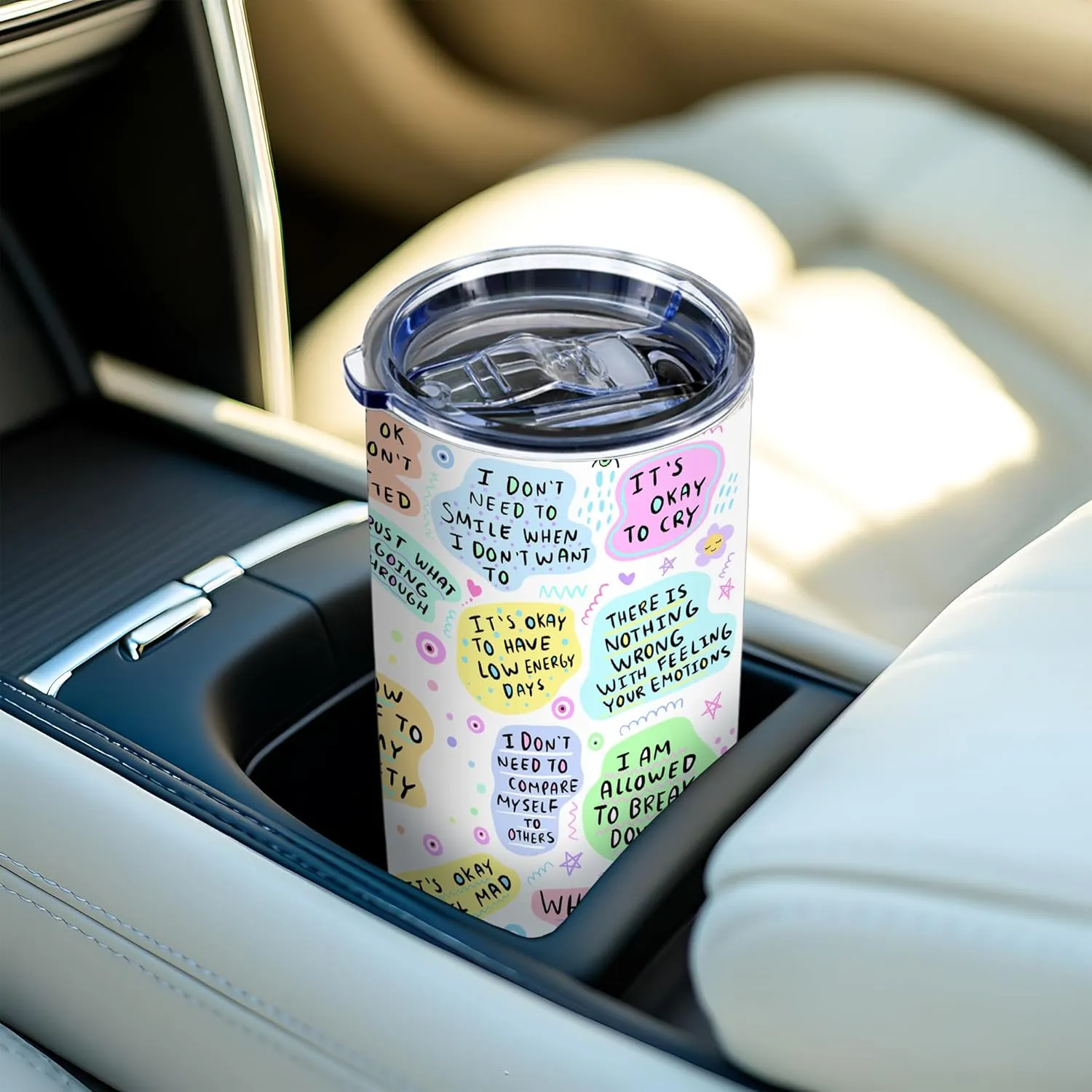 20 Oz Stainless Steel Insulated Travel Tumbler, My Mental Health Breakdown, Positive Daily Affirmation Gift for Women