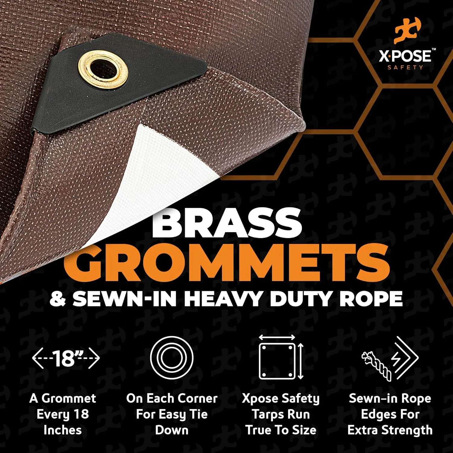 20' x 40' Brown/White Ultra Heavy Duty Tarp - 20 Mil Tarps Heavy Duty Waterproof 20x40 - Extra Large Outdoor Tarp, Waterproof Tarp Cover for Rain Camping, Tent Tarp, UV Protection, Reinforced Corners