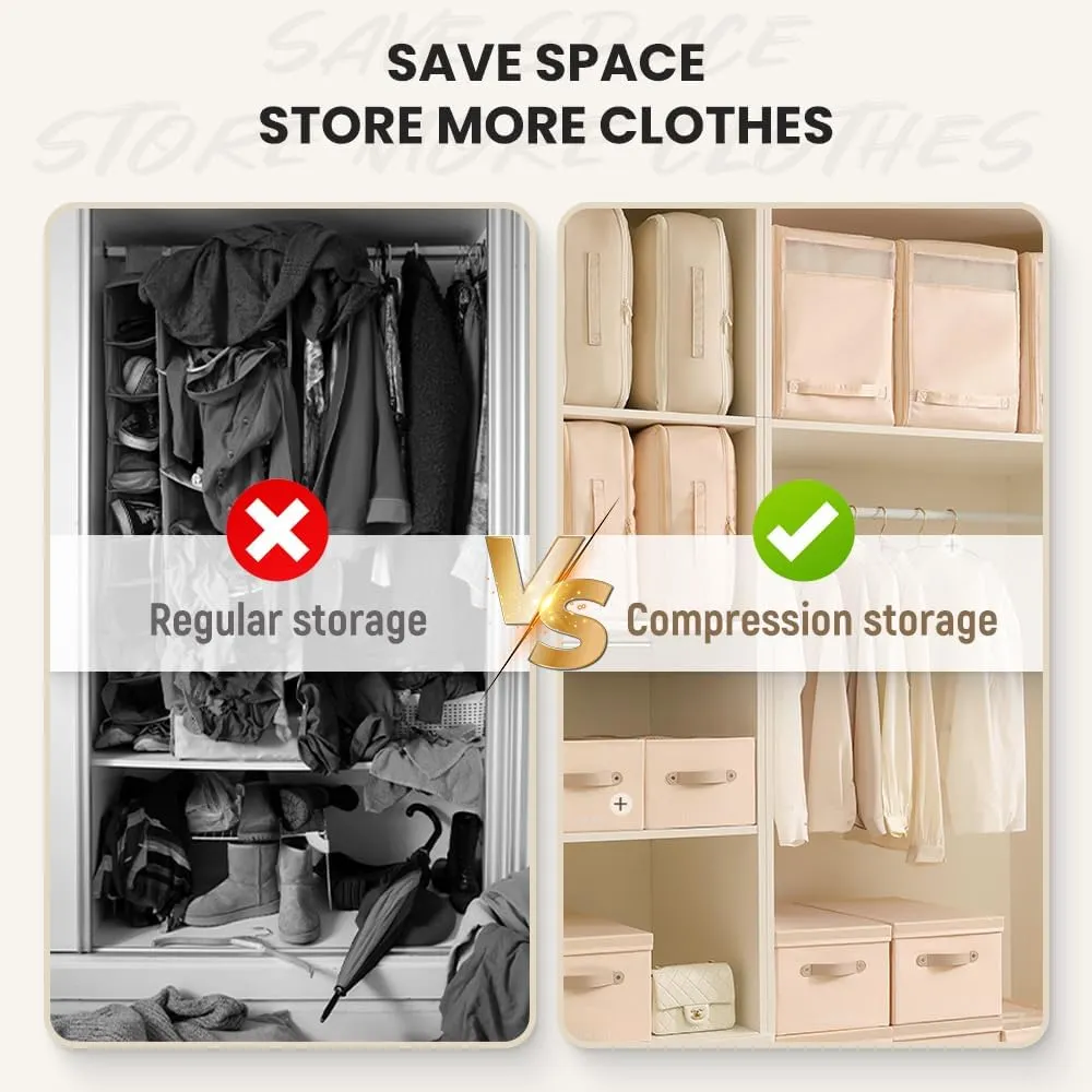 2025 Ultra Space Saving Self Compression Organizer, Portable Heavy Duty Moving Tote Comforter Storage Bag, Upgrade Quilt Compression Storage Bag Packaging Cube Bedding Storage Bag (Pink, Large)