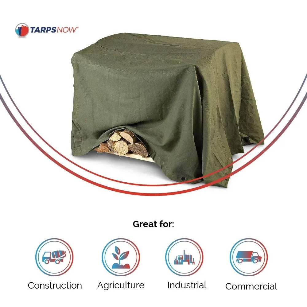 20x20 All-inclusive Olive for Automotive Global express Brass MIL Duty Tarps Resistant, Ideal Heavy Reinforced Tear Construction, Now Commercial Color | Trucking, Edges, 20 – Tarp | Grommets Grade, Canvas ft Manufacturing,