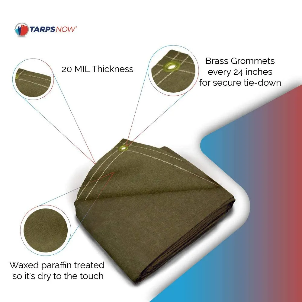 20x20 All-inclusive Olive for Automotive Global express Brass MIL Duty Tarps Resistant, Ideal Heavy Reinforced Tear Construction, Now Commercial Color | Trucking, Edges, 20 – Tarp | Grommets Grade, Canvas ft Manufacturing,