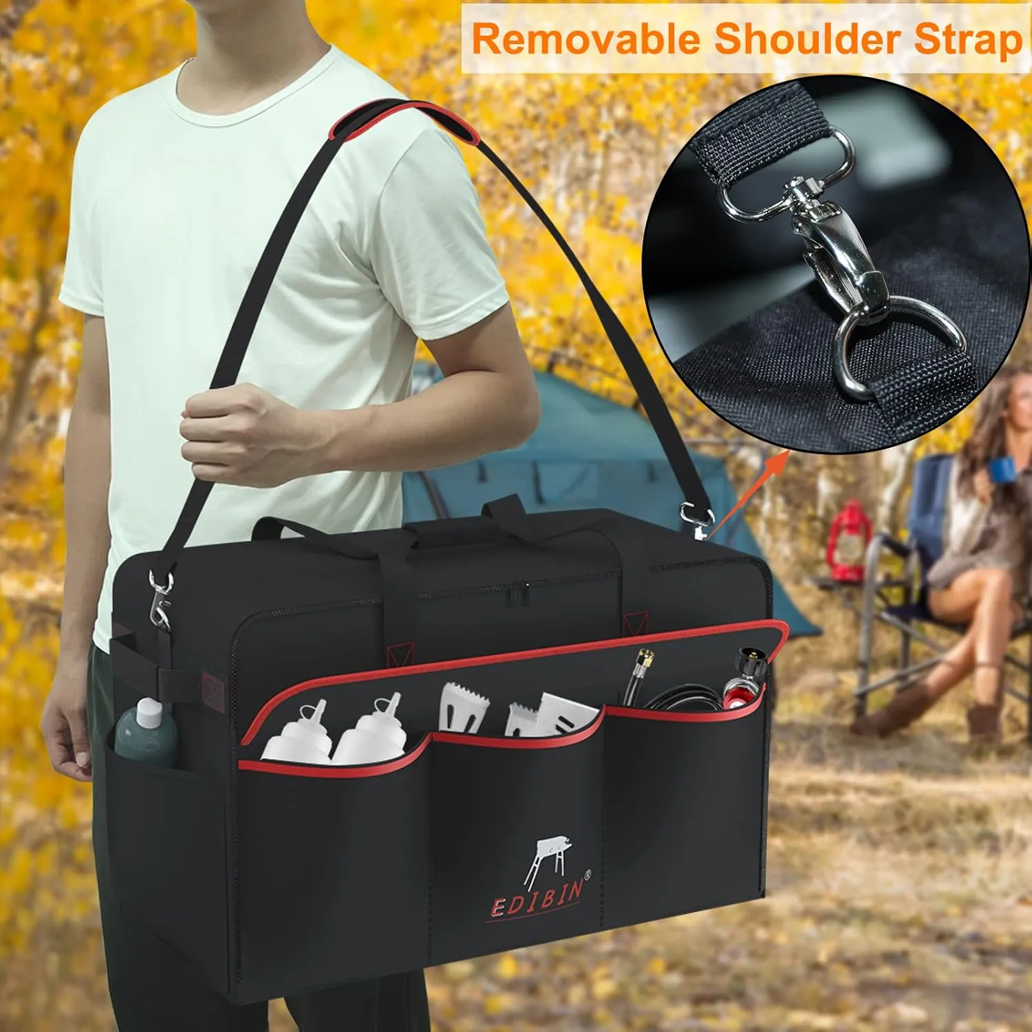 22 inch Griddle Carry Bag for Blackstone 17 Inch Griddle & 22 Inch Griddle with Hood and Stand, 22" Tabletop Grill Carry Bag for Blackstone Models 1891 & 1814, Water-Resistant 22" Grill Carry Bag