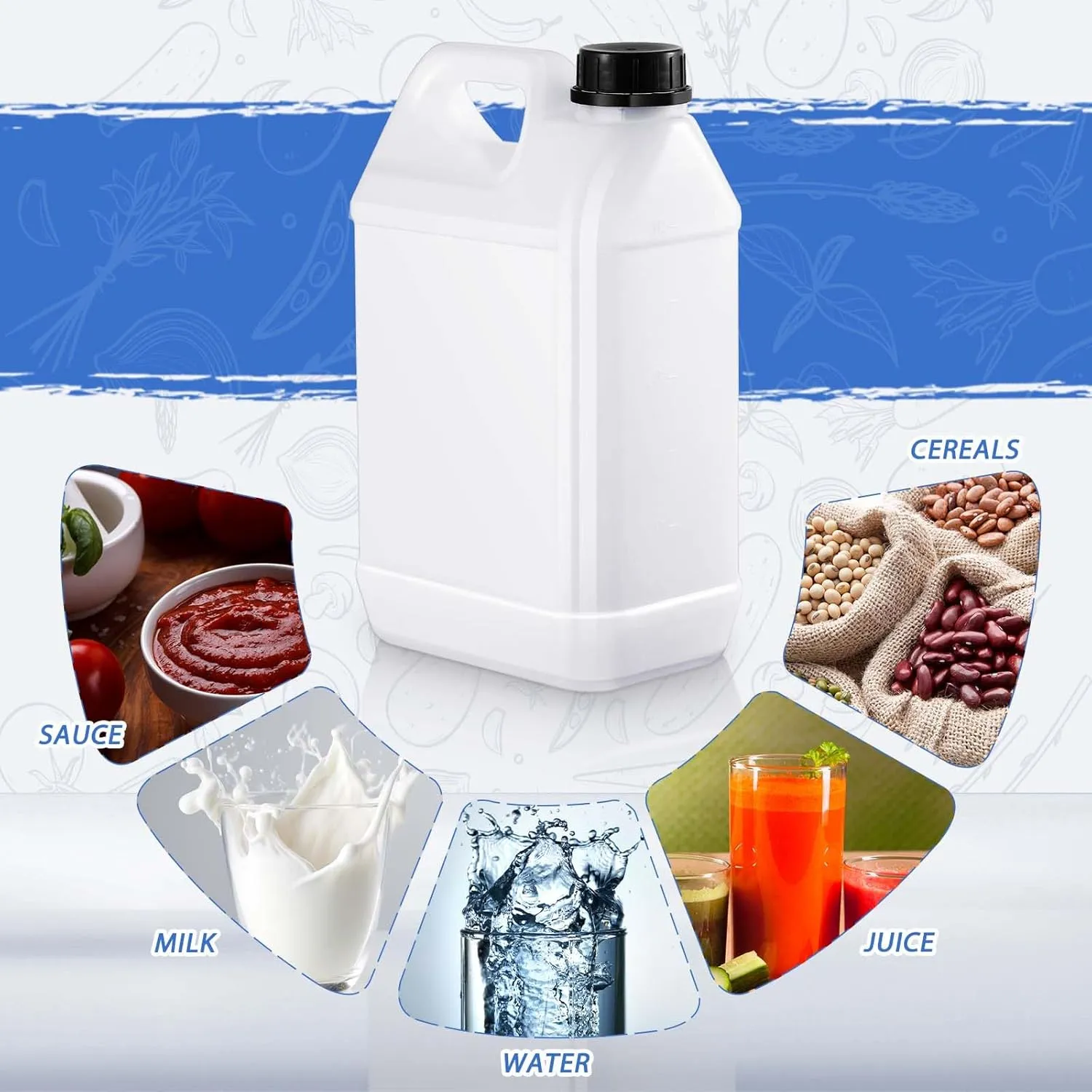 3 Pcs 1 Gallon Plastic Jug with Lids Square Empty Storage Containers Plastic Jar Containers for Water Beverage Oil Liquids (Translucent Color)