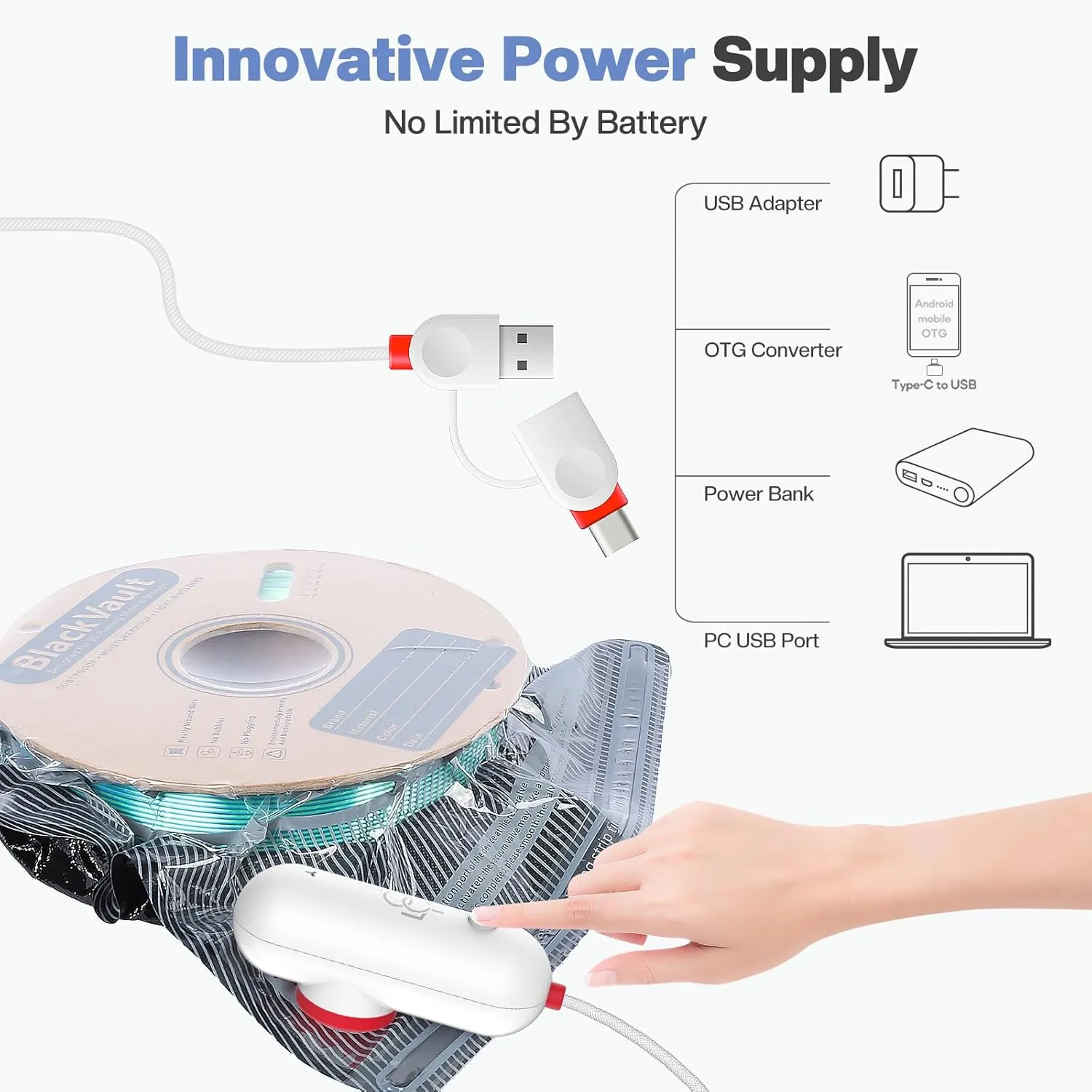 30pcs Filament Storage Bags Light-Proof Vacuum Storage Kit with USB Pump, 3D Printer Filament Vacuum Sealed Bags for Keeping Dry, Plus Size 32X34cm
