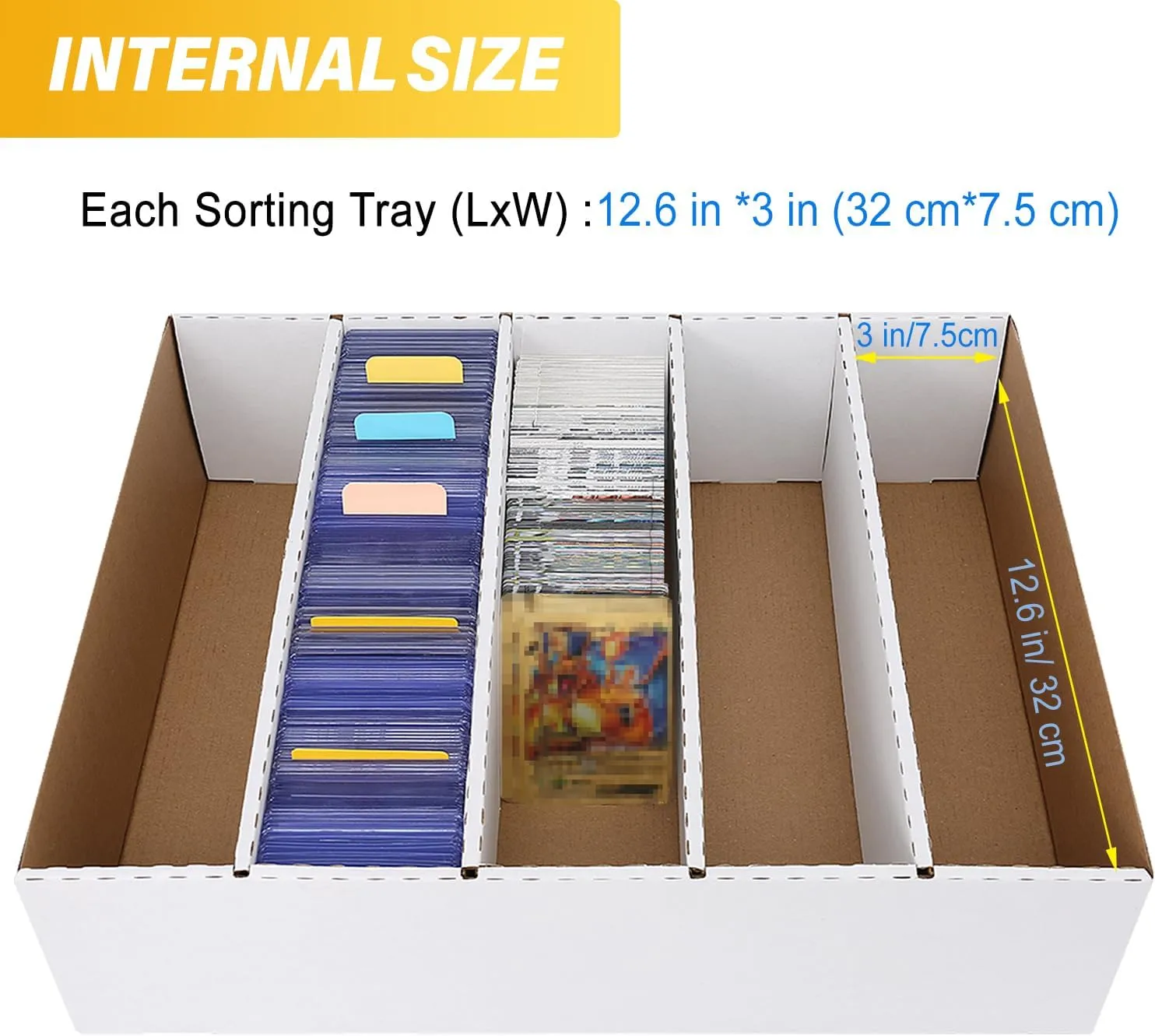4 Pack Trading Card Storage Box with 32 card divider, Sports Card Organizer for Storing, Protecting and Organizing Soccer, Basketball Game Cards (4PACK)
