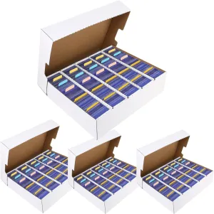 4 Pack Trading Card Storage Box with 32 card divider, Sports Card Organizer for Storing, Protecting and Organizing Soccer, Basketball Game Cards (4PACK)