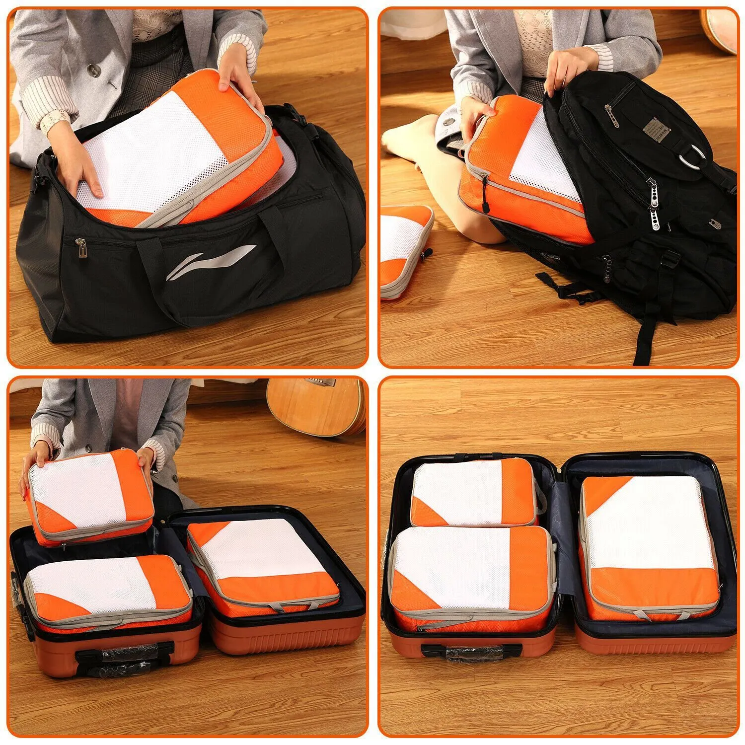 4-Pack: Travel Suitcase Storage Bag Set