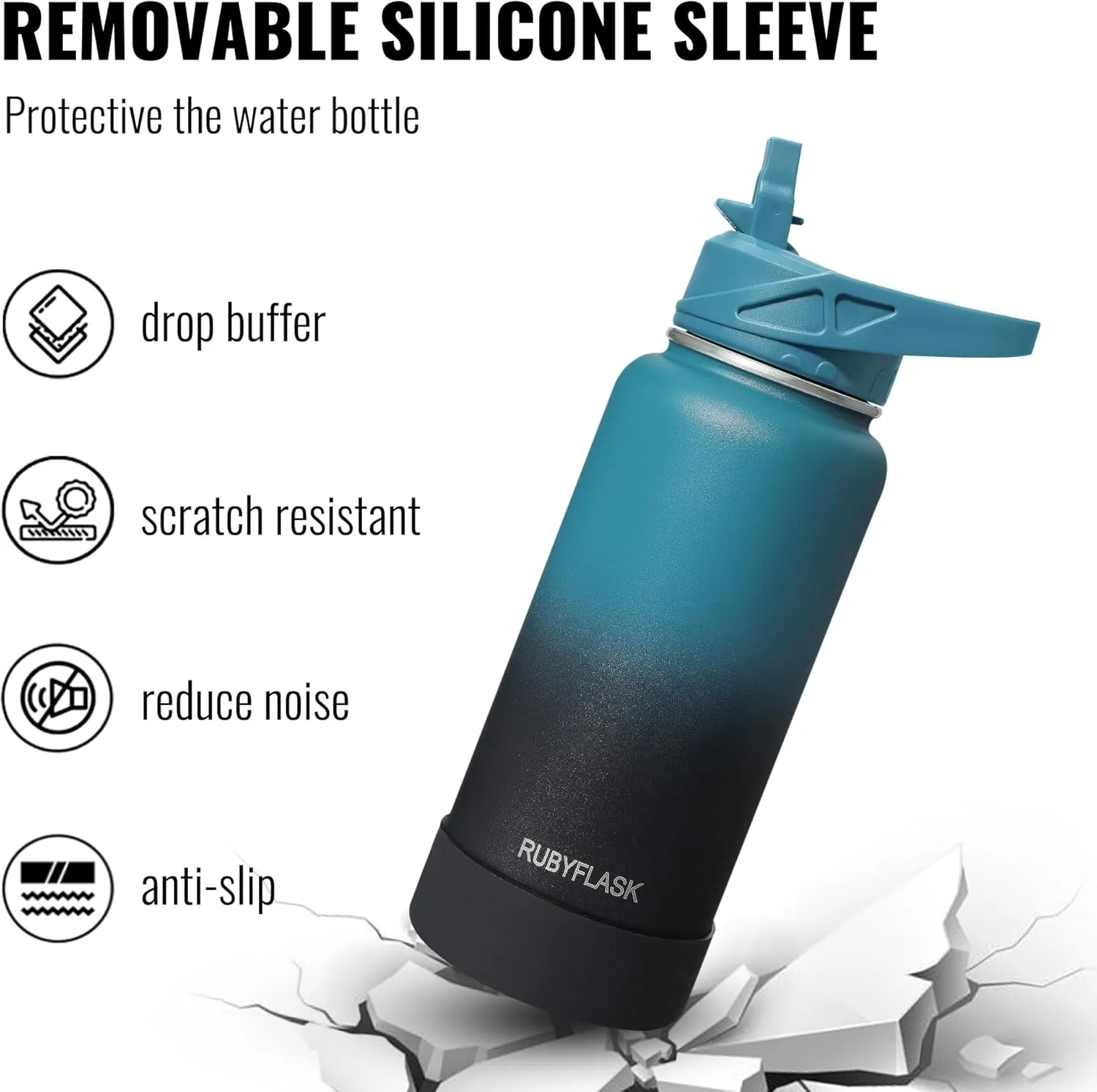 40oz Insulated Water Bottle with Straw, Stainless Steel Metal Vacuum Water Flask, Large Thermos Water bottle with Leakproof 3 Lids for Travel, Camping, Gym Sports Armygreen