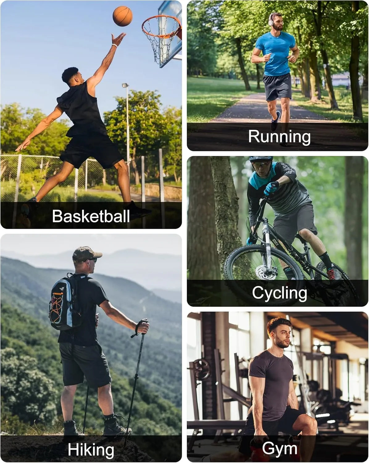 5 Pack Mens 2 in 1 Running Shorts with Liner, Quick Dry Workout Training Gym Athletic Sport Shorts with Pockets
