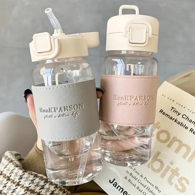 500ml Leakproof Plastic Water Bottle with Straw