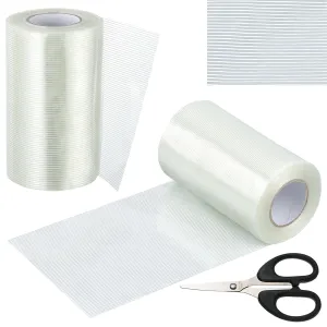 5Inch × 70FT RV Awning Repair Tape with Scissors, Outdoor Heavy Duty Repair Tape for Tarp, Tent, Boat Cover, Canvas, Sail Tape, Waterproof, UVproof and Heat-resistant Tear Repair Pctch Kit (2)