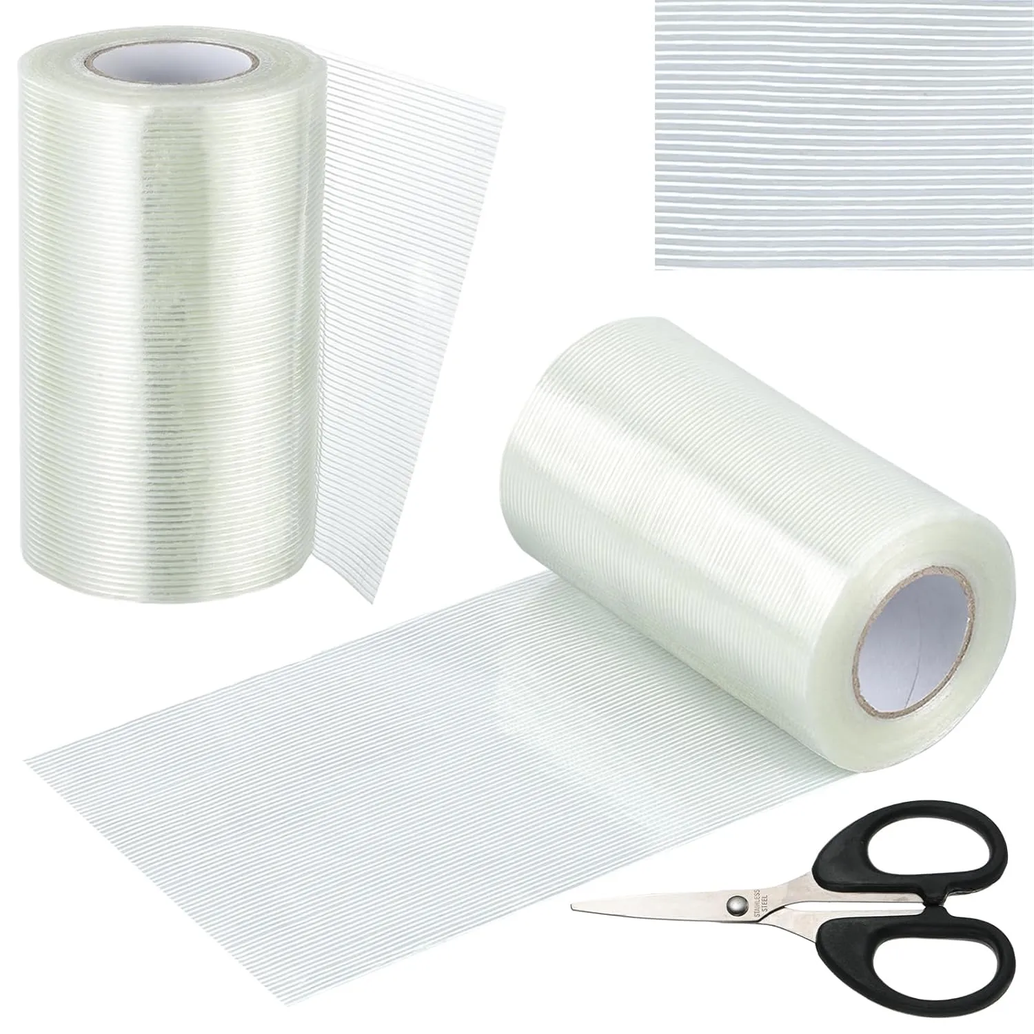 5Inch × 70FT RV Awning Repair Tape with Scissors, Outdoor Heavy Duty Repair Tape for Tarp, Tent, Boat Cover, Canvas, Sail Tape, Waterproof, UVproof and Heat-resistant Tear Repair Pctch Kit (2)