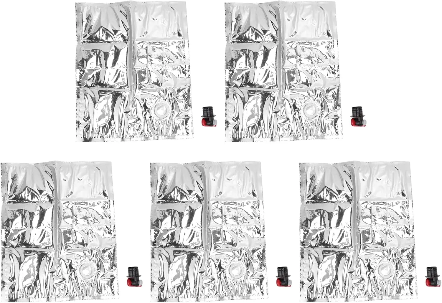 5Pcs Collapsible Emergency Water Jugs Container Bag, Water Storage Containers Emergency Water Pouches Outdoor Folding Water Bag with Spigot for Sport Camping (5L)