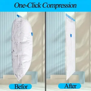 5Pcs Space-Saving Vacuum Compression Bag With Pump For Dustproof Moving - Reusable And Portable
