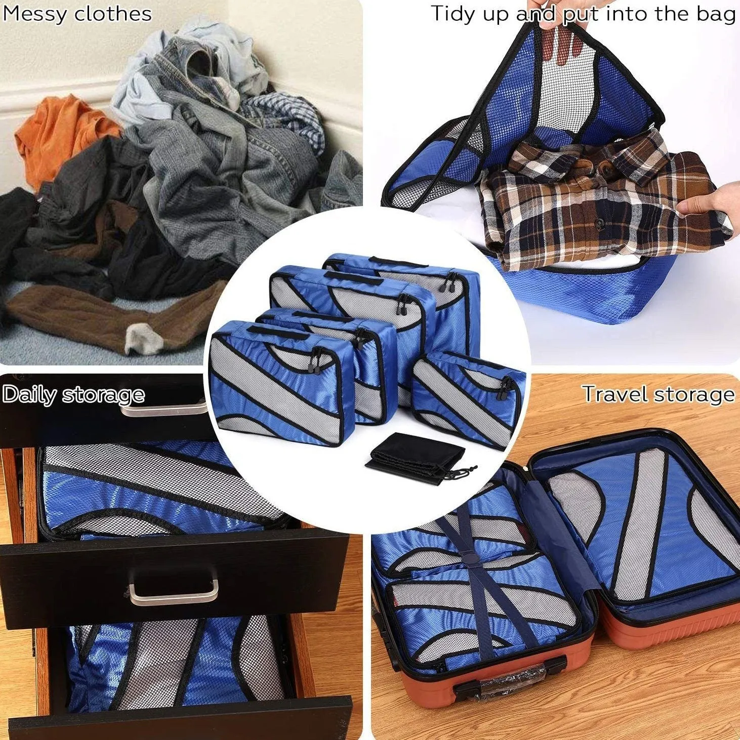 6-Pack: Fitnate Compression Packing Cubes