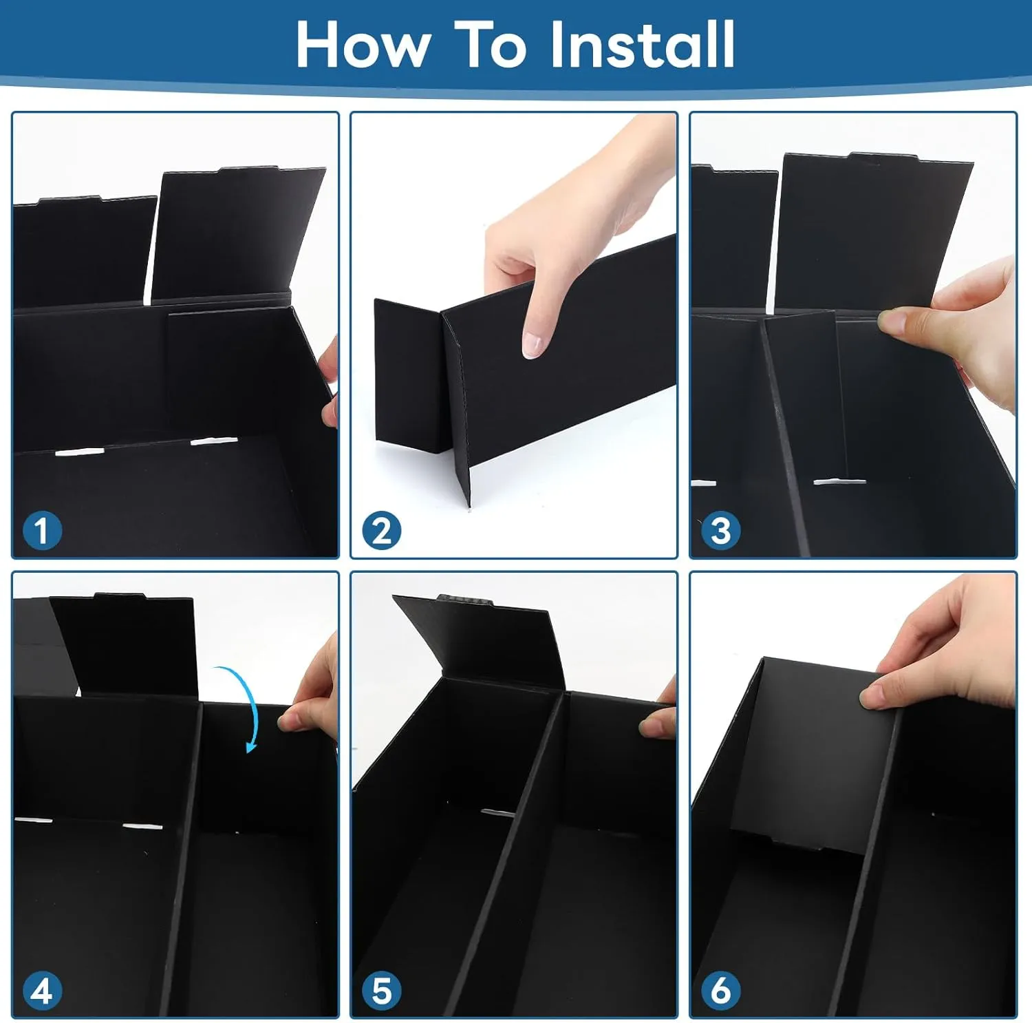 6 Pack Trading Card Storage Box, 3120 Count Card Storage Box Black Sports Card Storage Boxes Trading Card Organizer Box for Storing Protecting and Organizing Soccer Basketball Game Cards