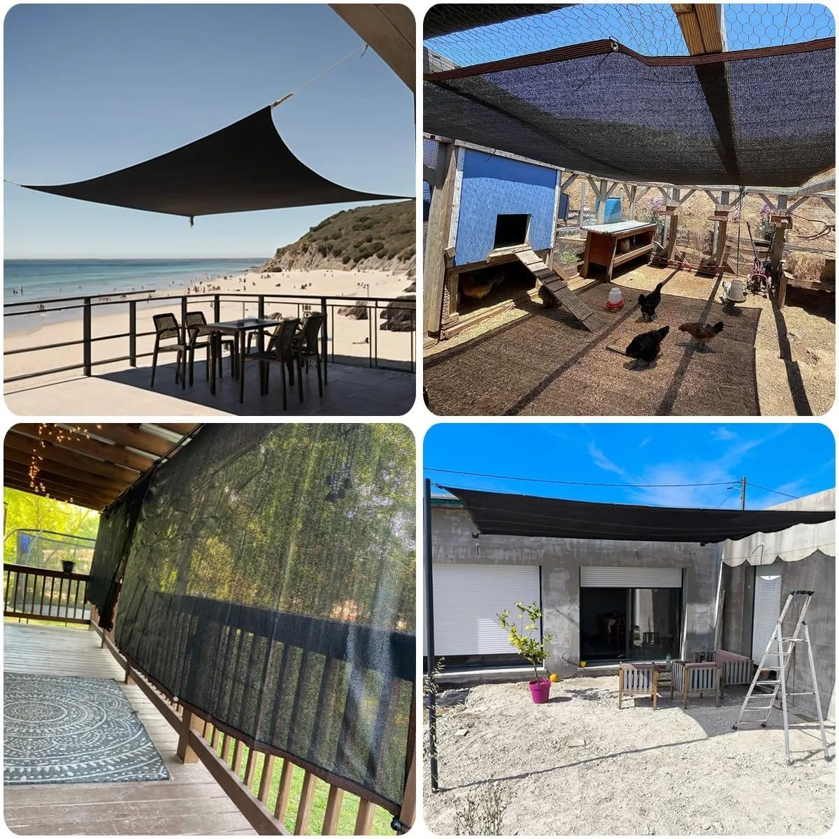 90% Shade Cloth Breathable UV Resistant Net with Reinforced, Garden Mesh Tarp for Greenhouse, Plant, Chicken Coop, Patio and Pergola, Black 2X2M, 3X4M, 4X5M, 6X8M(3.3X49.2FT)