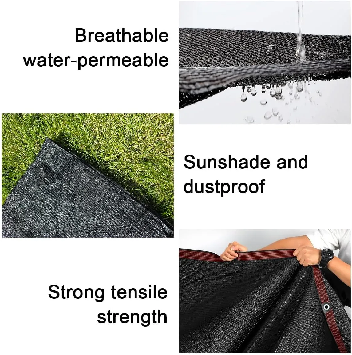 90% Shade Cloth Breathable UV Resistant Net with Reinforced, Garden Mesh Tarp for Greenhouse, Plant, Chicken Coop, Patio and Pergola, Black 2X2M, 3X4M, 4X5M, 6X8M(3.3X49.2FT)