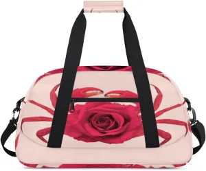 Abstract Crab Gym Duffel Bag for Men Women Rose Flower Sports Tote Bag with Adjustable Shoulder Strap for Dance Gymnastics Traveling Outdoor Camping Overnight Stay