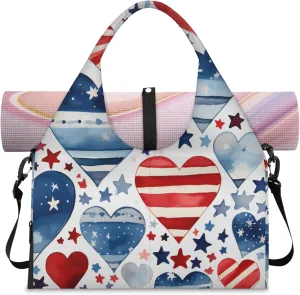 Abstract Paper Gym Bag Yoga Mat Tote for Women with Shoes Compartment Lightweight Duffle Travel Carrier Wet Dry Storage Pockets Adjustable Pilates Mats Shoulder Bags for Sport Swim