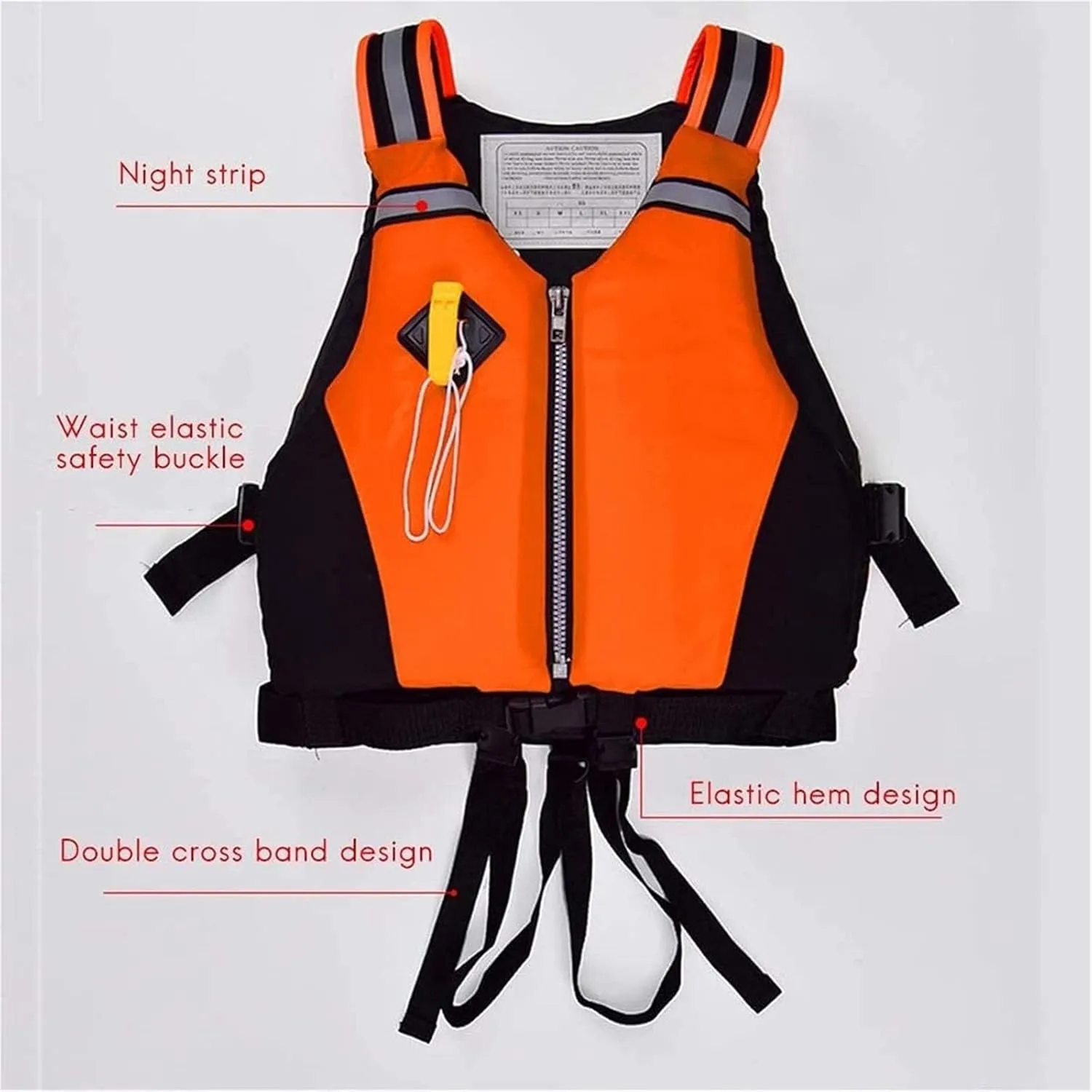 Adult Swimming Vest, Adult Kayak Vest with Zipper and Whistle for Water Sports, Swimming Rafting River Tracing Motorboat Surfing Sailing