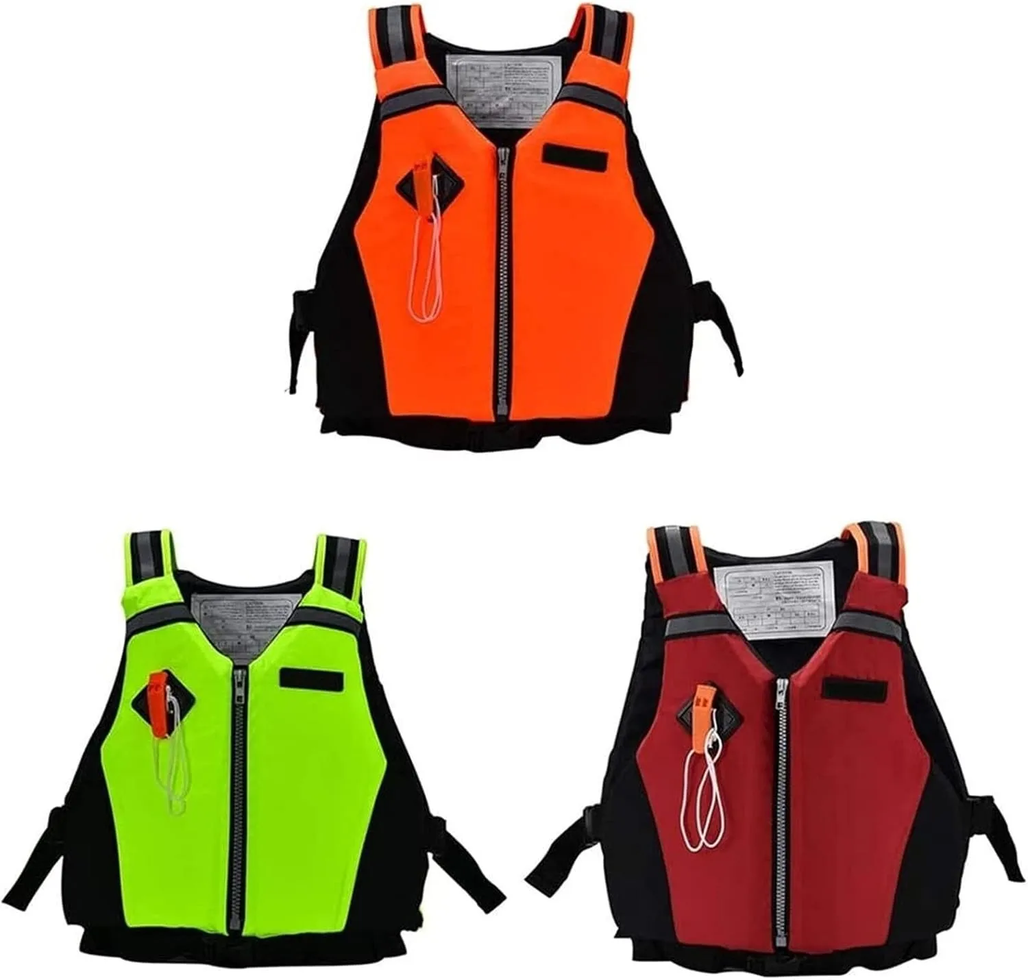 Adult Swimming Vest, Adult Kayak Vest with Zipper and Whistle for Water Sports, Swimming Rafting River Tracing Motorboat Surfing Sailing