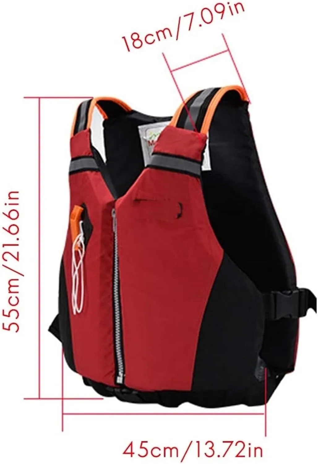 Adult Swimming Vest, Adult Kayak Vest with Zipper and Whistle for Water Sports, Swimming Rafting River Tracing Motorboat Surfing Sailing