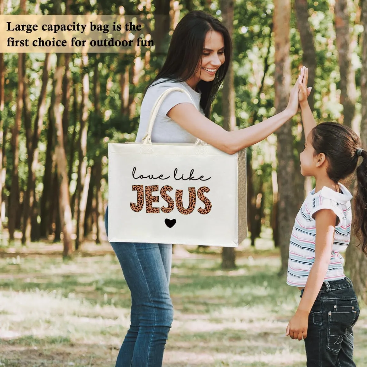 Aesthetic Tote Bag For Women, Reusable Grocery Beach Bag for friend family Gifts for Christmas Thanksgiving Day - C
