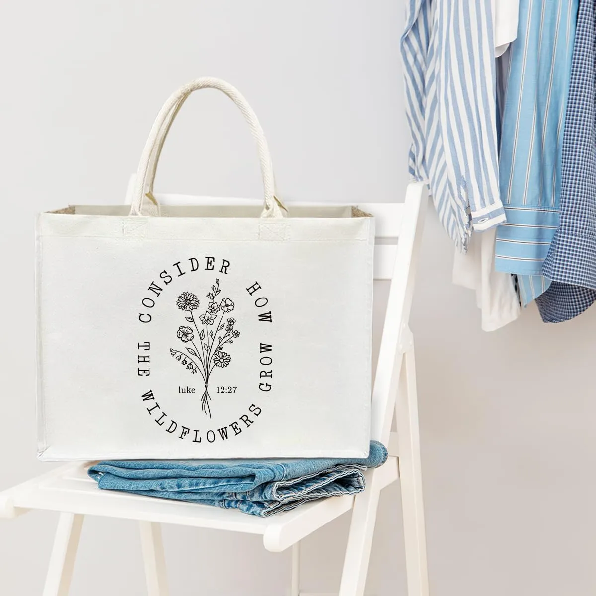 Aesthetic Tote Bag For Women, Reusable Grocery Beach Bag for friend family Gifts for Christmas Thanksgiving Day - D