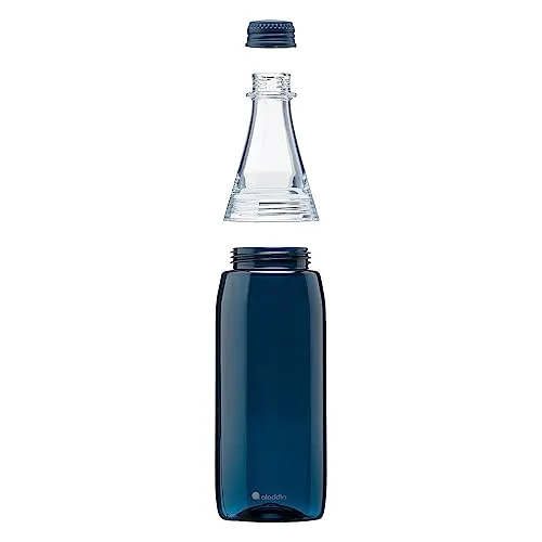 Aladdin Fresco Twist & Go Water Bottle 0.7L Navy Blue – Two-Way Leakproof Lid for Easy Filling and Cleaning - Carbonated Beverage Friendly - BPA-Free - Smooth Drinking Spout - Dishwasher Safe