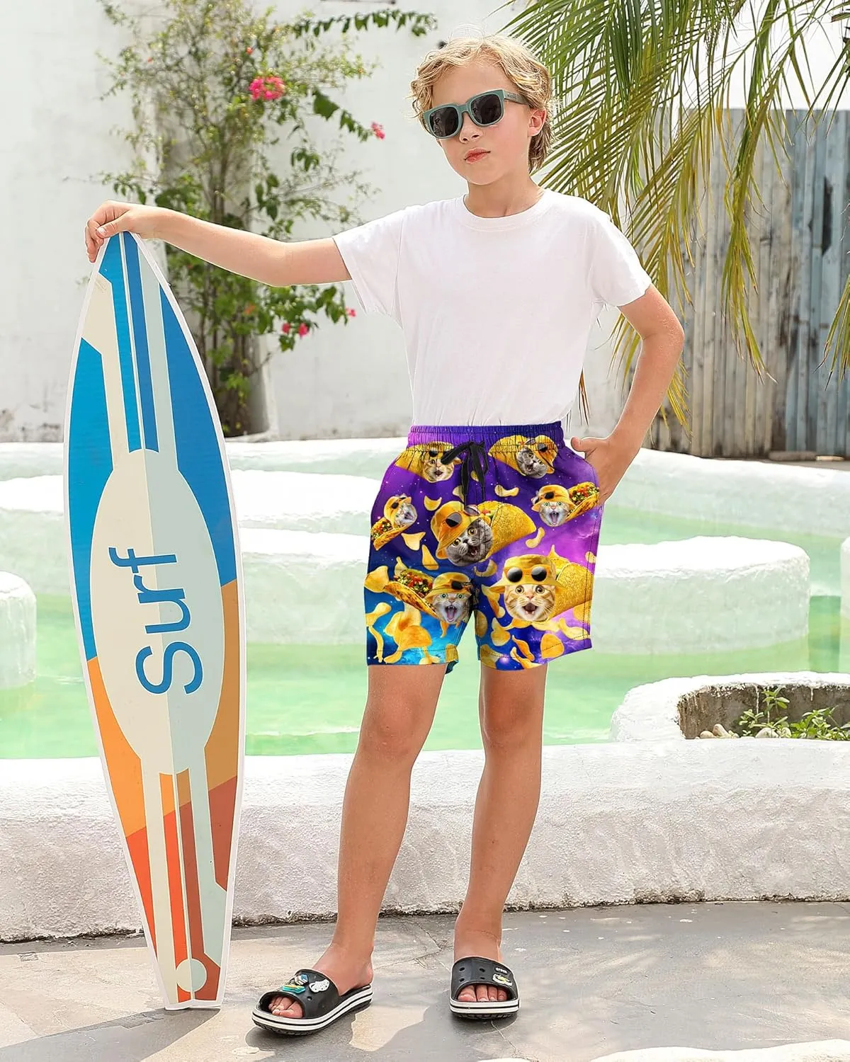 ALISISTER Boys Swim Trunks with Compression Liner with Pockets Bathing Suit 2-20 Years Old