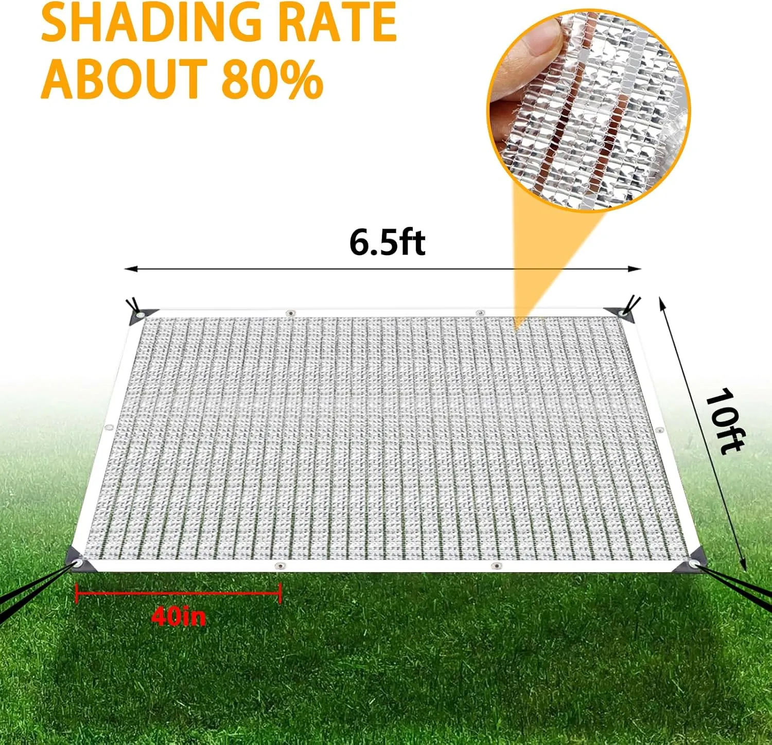Aluminum 90% Shade Cloth - for Cars,Mesh Tarp for Greenhouse Patio Sun Shade - for Cars Pergola Chicken Coops Dogs with Grommets Outdoor Durable Shade Covers