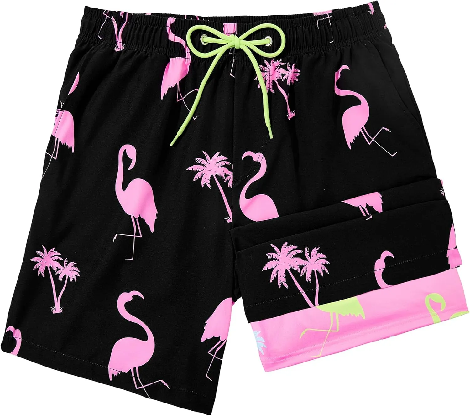 American Trends Men's Swim Trunks with Compression Liner Quick Dry Swimsuits Mens Bathing Suit Swimwear