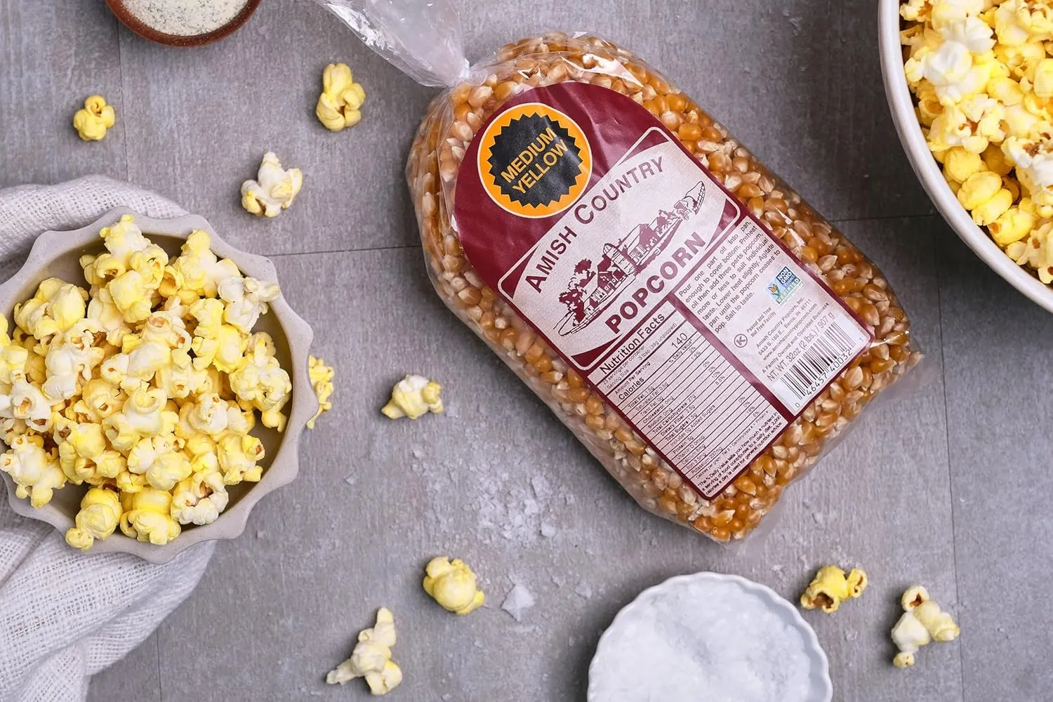 Amish Country Popcorn | 6 lb Bag | Medium Yellow Popcorn Kernels | Old Fashioned, Non-GMO and Gluten Free (Medium Yellow - 6 lb Bag)