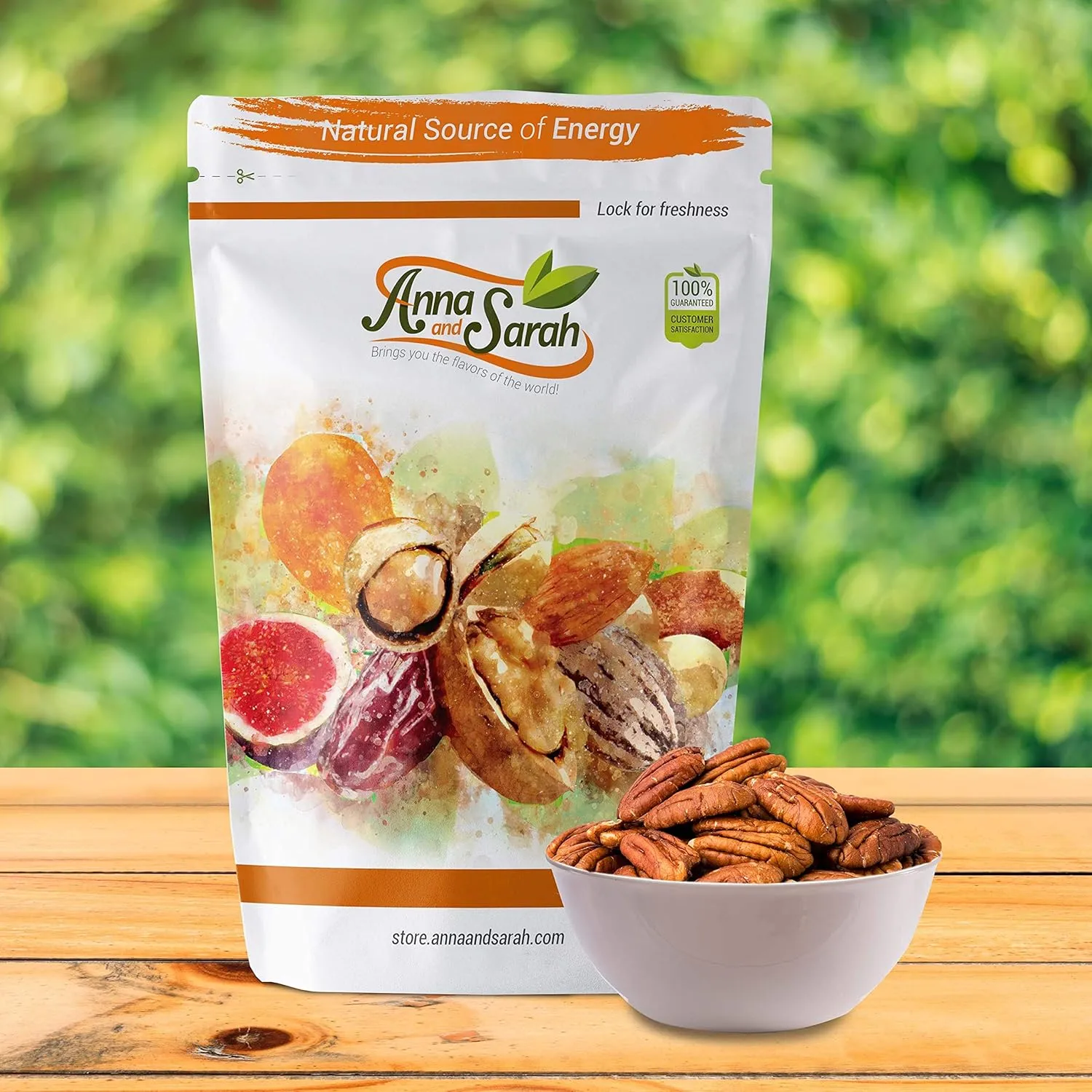 Anna and Sarah Fancy Raw Pecans in Resealable Bag, 3 Lbs