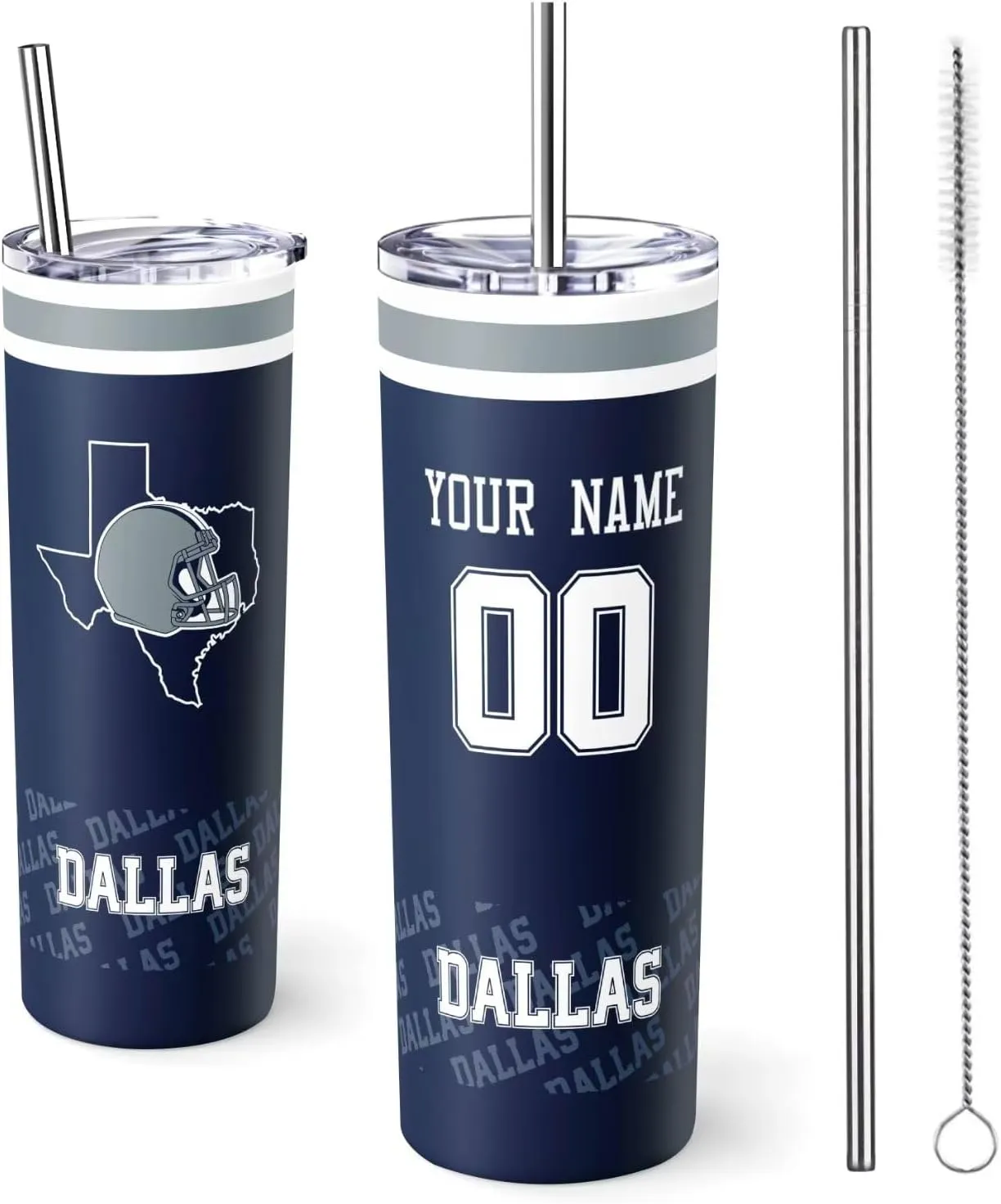 ANTKING Dallas Mug Coffee Cup Travel Tumbler Custom Name Number for Men Women Youth Gifts