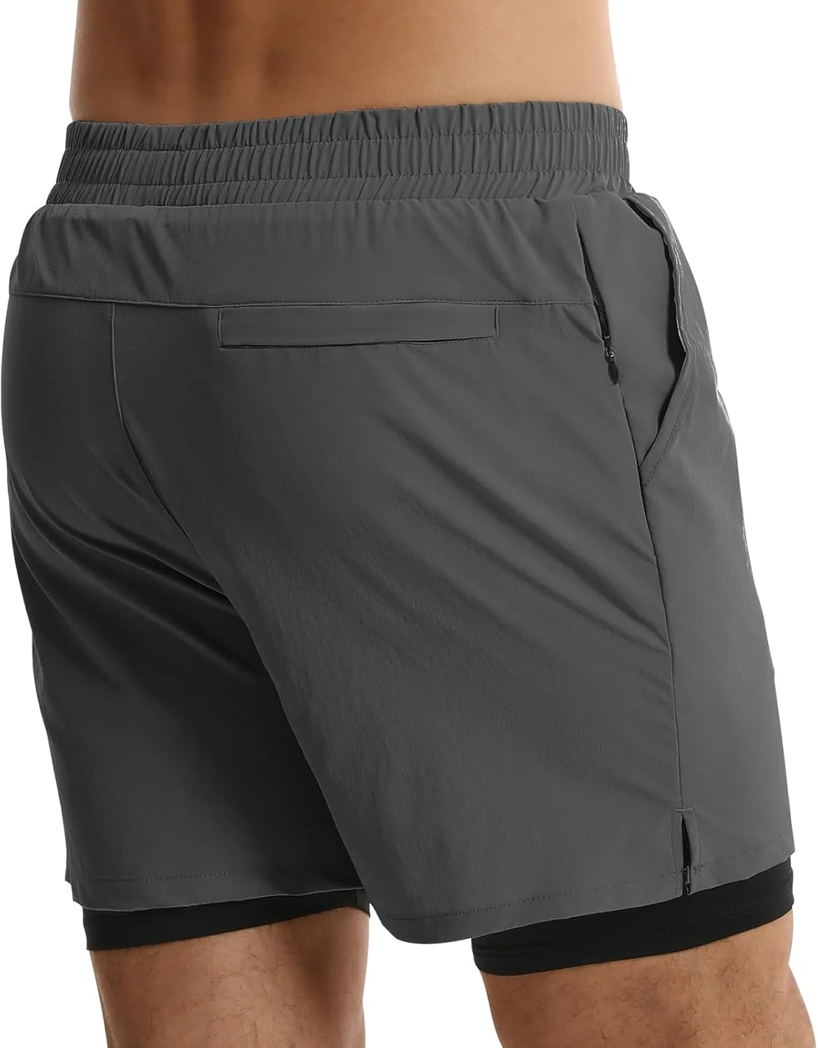 ATTBEA Men's 2 in 1 Running Shorts with Liner 5" Quick Dry Workout Gym Sports Shorts with Pockets