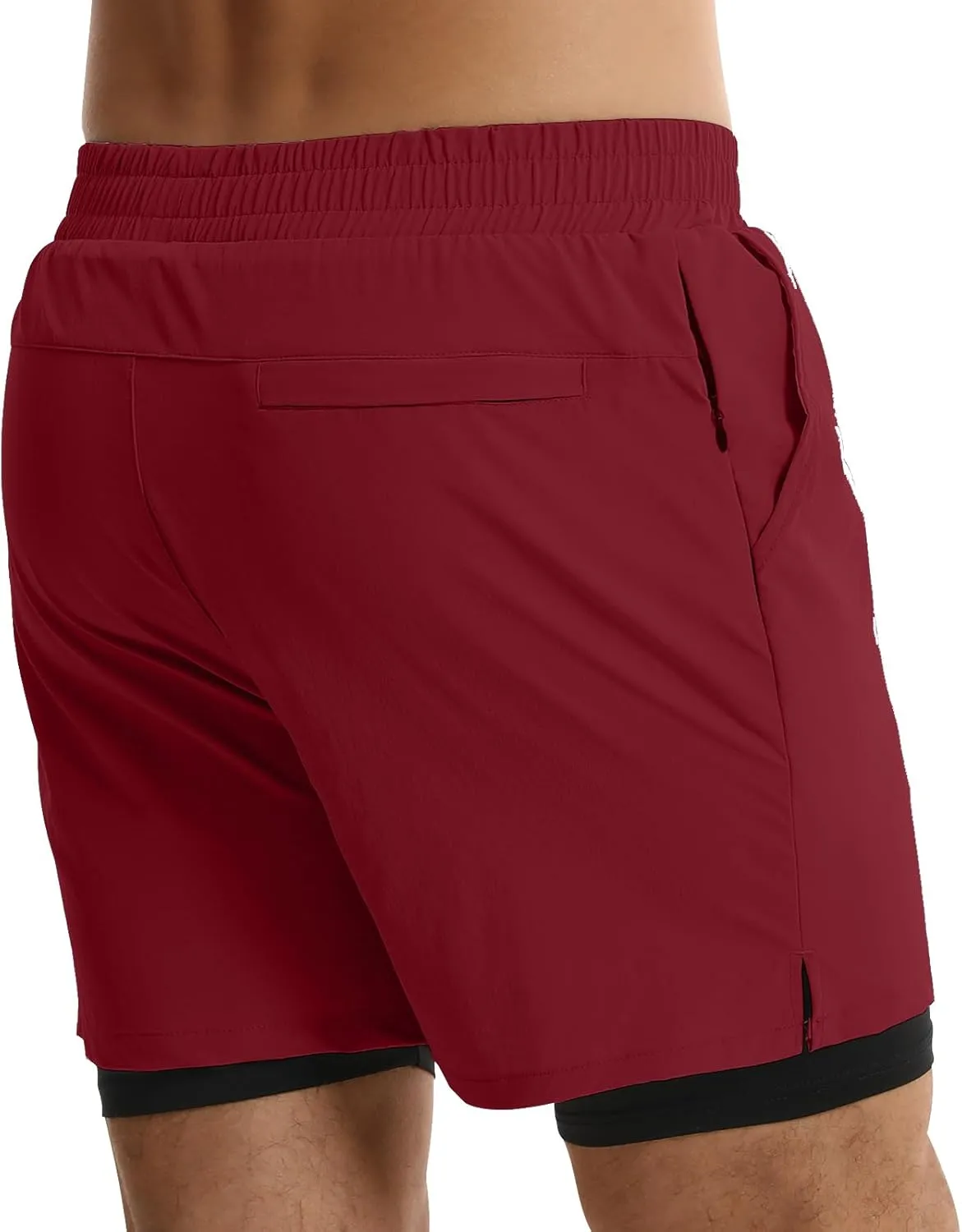 ATTBEA Men's 2 in 1 Running Shorts with Liner 5" Quick Dry Workout Gym Sports Shorts with Pockets