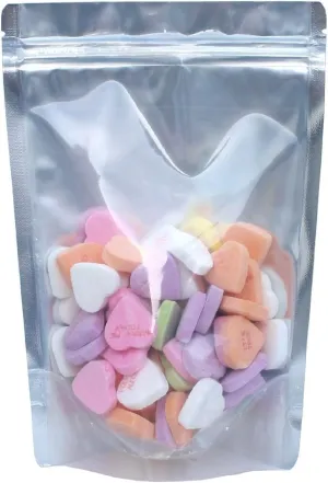 AwePackage 100 Pack of 6"x8.75" Airtight Zipper Stand Up Pouch Bag - Clear Front Aluminum Foil Back Heat Sealable Zip Lock
