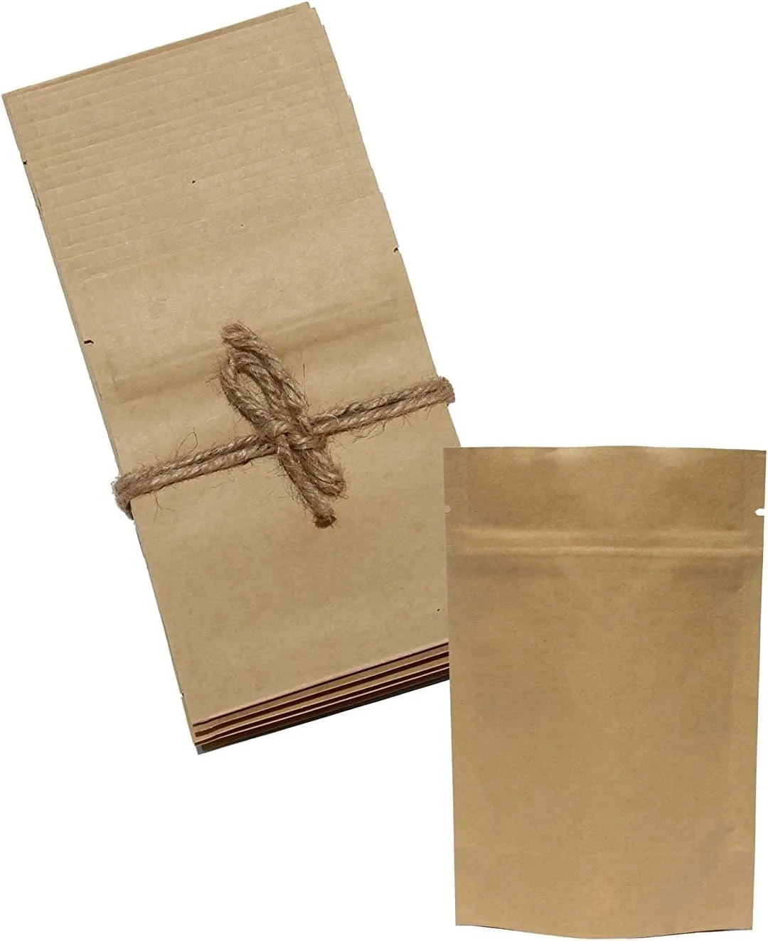 AwePackage 2 oz Stand up Zipper Pouch Bag - FDA and USDA compliant Heavy Barrier 4X6X2 Inch (200, Natural Kraft)